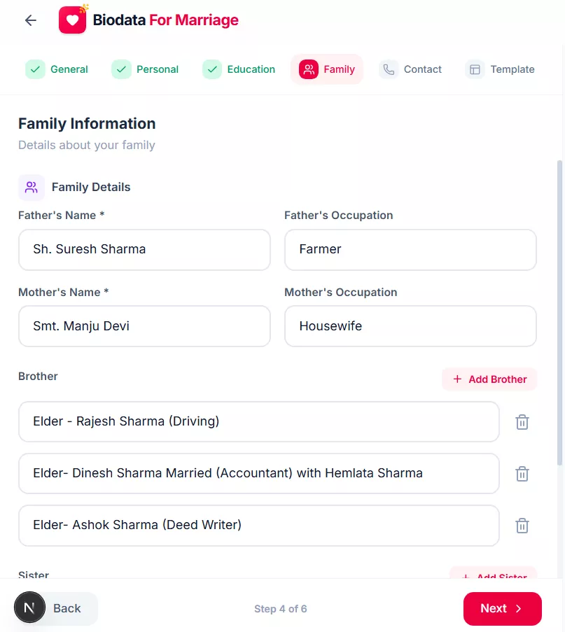 Family Information